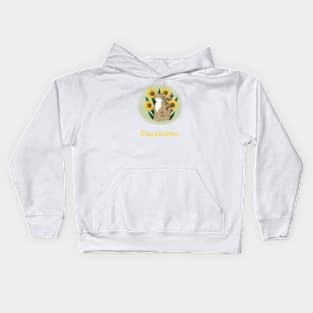 Stay pawsitive cat and sunflowers Kids Hoodie